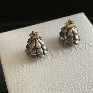 Two charms with 14k gold stars